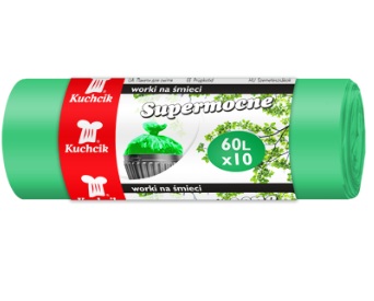 Maišai šiukšlėms žali 60 l, 10 vnt.